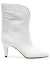 Isabel Marant Dythey Leather Western Boot In White