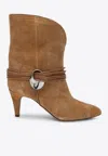 Isabel Marant Low Cognac-coloured Suede Boot In Brown