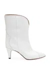 Isabel Marant Dythey Leather Western Boot In White
