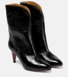 Isabel Marant Dytho Crinkled Glossed-leather Ankle Boots In Black
