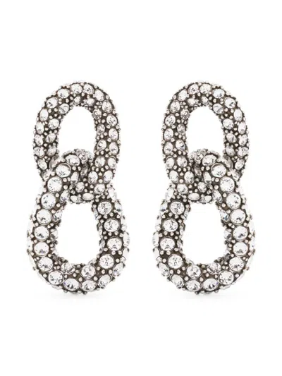 Isabel Marant Metallic Funky Ring Crystal-embellished Earrings In Silver