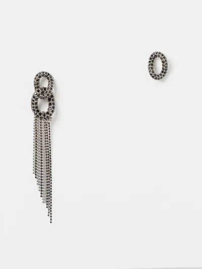 Isabel Marant Earrings In Brass With Rhinestones In Silver