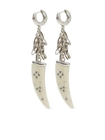 Isabel Marant Earrings With Horn Pendant In Silver