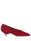 Isabel Marant Ebisa Pointed Toe Suede Finish Pumps In Red