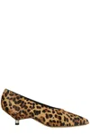 Isabel Marant Kitten Heel Pointed Toe Leopard Print Pumps In Leopard