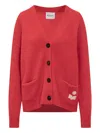 Isabel Marant Eborah-gf Pocket Button Cardigan In Red