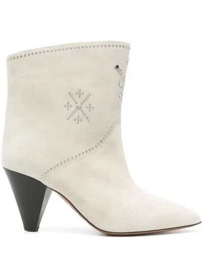 Isabel Marant Ecru 75mm Loline Boots In White