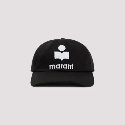 ISABEL MARANT ECRU AND BLACK TYRON COTTON HAT