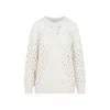 Isabel Marant Wool Jumper With Balloon Sleeves And Crew Neck In White