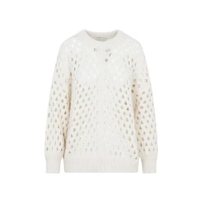 Isabel Marant Ecru Baby Alpaca Tane Sweater In White