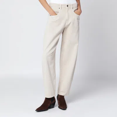 Isabel Marant Ecru Cotton Blend Trousers In Multi