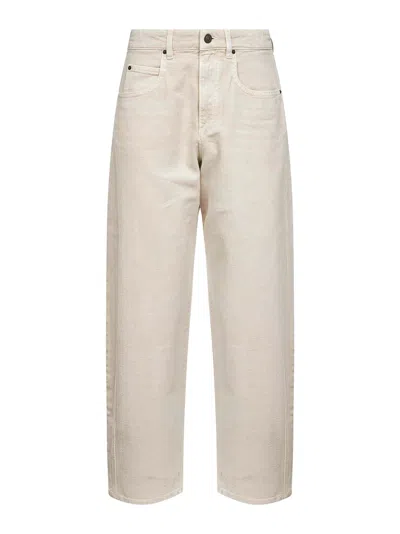 ISABEL MARANT ECRU DENIM ORIANE BARREL JEANS