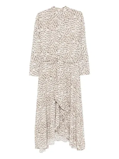 ISABEL MARANT ECRU PRINTED LONG DRESS