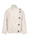 Isabel Marant Ecru Wool Blend Hanis Short Coat In White