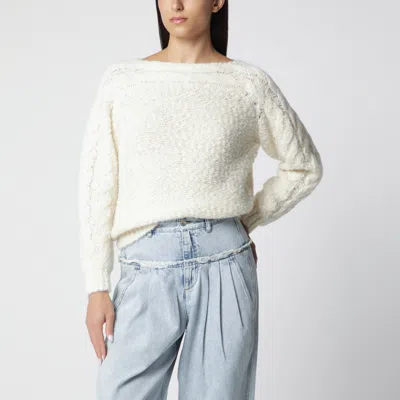 Isabel Marant Cable Knit Lightweight Relaxed Fit Knitwear In White