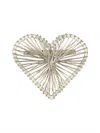 Isabel Marant Heart Shaped Wire Design Brooch In Metallic