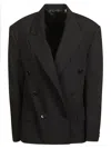 Isabel Marant Klero Checked Double-breasted Wool-blend Blazer In Lilac