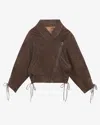 Isabel Marant Edina Lace-up Suede Jacket In Brown