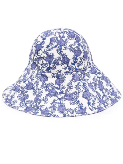 Isabel Marant Edona Printed Cotton Canvas Sun Hat In Royal Blue