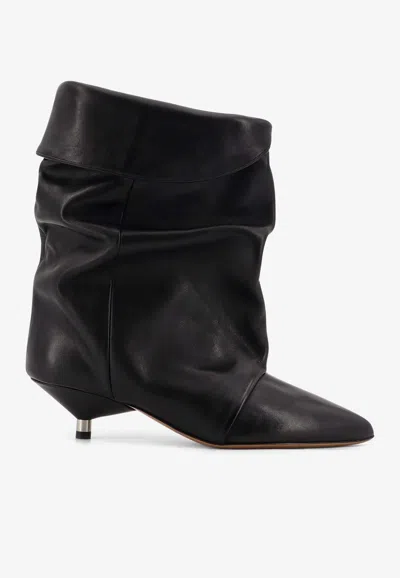 Isabel Marant Edrik 40 Leather Ankle Boots In Black