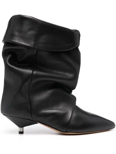 Isabel Marant Edrik 45mm Folded Ankle Boots In Black