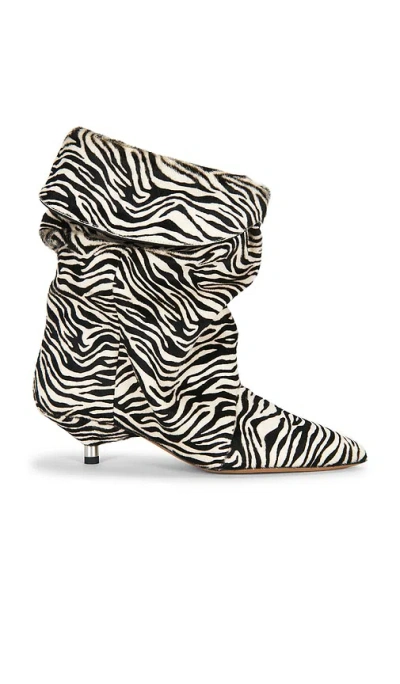 Isabel Marant Edrik 40 Zebra-print Calf-hair Ankle Boots In Multi