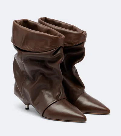 Isabel Marant Edrik Leather Ankle Boots In Brown