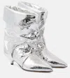 Isabel Marant Edrik Metallic Leather Ankle Boots In Silver