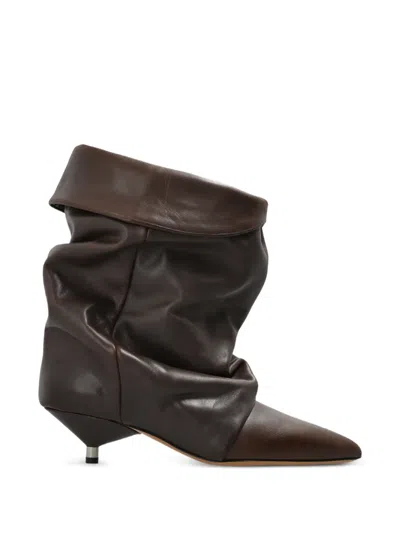 Isabel Marant Edrik Slouchy Ankle Boots In Brown