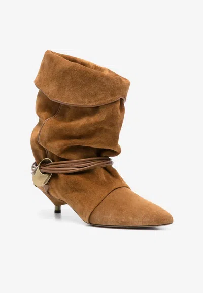 Isabel Marant Edrika 45 Suede Boots In Brown