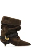 Isabel Marant Edrika Suede Harness Slouchy Booties In Bronze