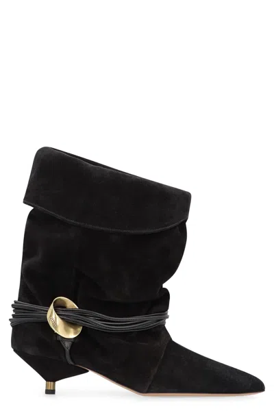 Isabel Marant Edrika Suede Ankle Boots In Black