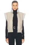 Isabel Marant Edwina Genuine Shearling Vest In Chalk