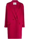 Isabel Marant Pink Oversized Double-breasted Coat In Wool Blend In Red
