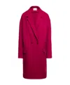 Isabel Marant Pink Oversized Double-breasted Coat In Wool Blend In Red