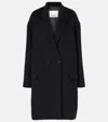 Isabel Marant Efegozi Wool, Cashmere And Silk Coat In Black