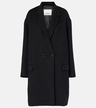 Isabel Marant Efegozi Wool, Cashmere And Silk Coat In Black