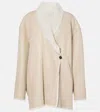 Isabel Marant Elanore Shearling-trimmed Leather Coat In Beige