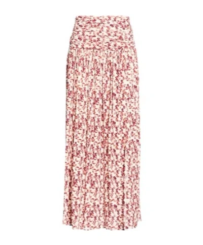 Isabel Marant Elastic Flower Skirt In Pink