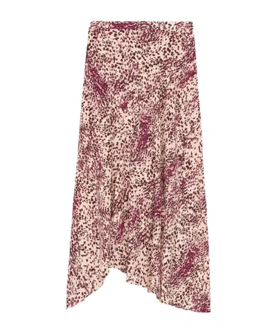 Isabel Marant Fuchsia Printed Sakura Nude Skirt In Purple-ecru