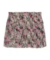 Isabel Marant Tiered Silk Skirt With Abstract Pattern In Gray
