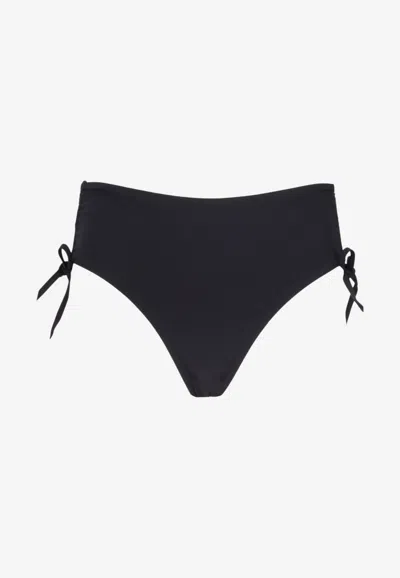 Isabel Marant Elasticated High-waisted Bikini Bottoms In Black