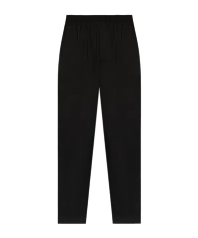 Isabel Marant Elasticated Waistband Straight-leg Trousers In Black
