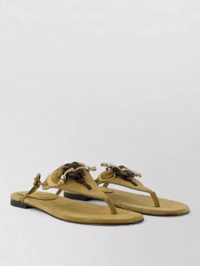 Isabel Marant Elato Gd Leather Sandals Embellished Design In Brown