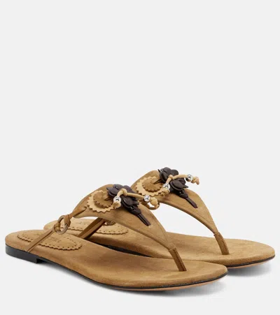 Isabel Marant Elato Embellished Flip Flop In Brown