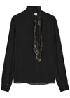 Isabel Marant Elaura Bead-embellished Semi-sheer Silk-georgette Blouse In Black