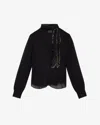 Isabel Marant Elaura Tie-neck Bead-embellished Silk-chiffon Blouse In Black