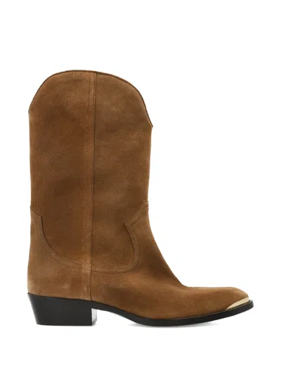 Isabel Marant Elbana Toe Cap Cowboy Boot In Brown