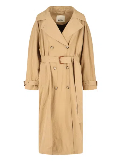 Isabel Marant Elea Double-breasted Trench Coat In Brown