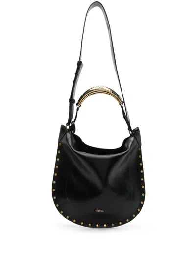 Isabel Marant Elegant Mini Oskan Black And Gold Leather Handbag